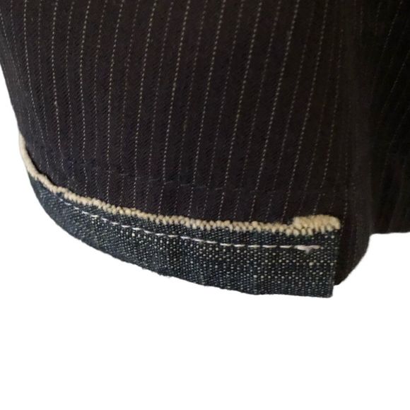 Mexx Pinstripe Denim Blazer, Embellished Frayed Collar‎ + Zip Cuffs, NWOT… - Picture 4 of 8